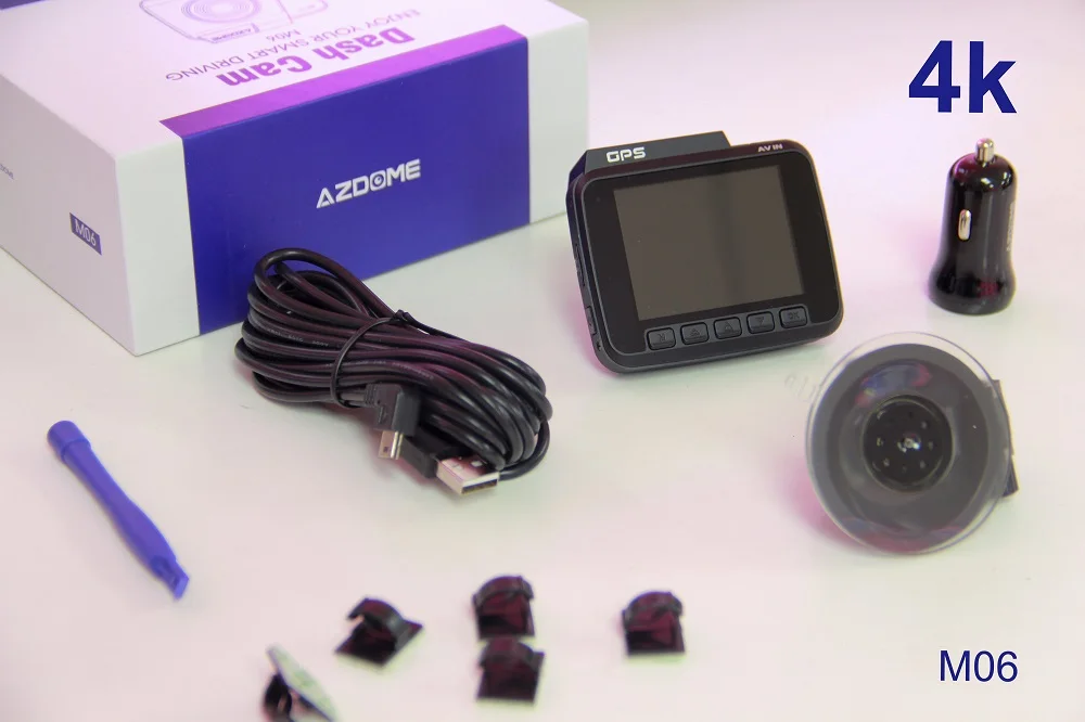 AZDOME M06 WiFi Встроенный gps FHD 1080P фронтальная+ VGA задняя камера Автомобильный видеорегистратор 4K Dash Cam Dashcam WDR с функцией ночного видения