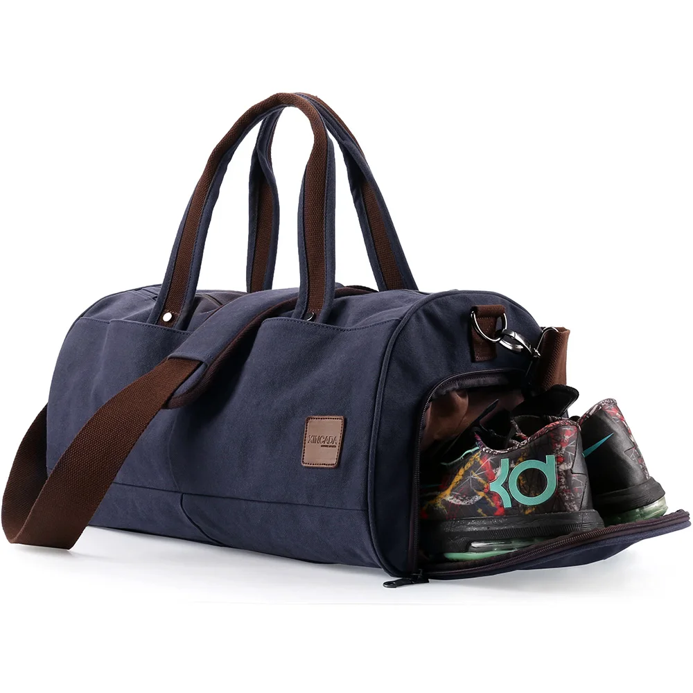 

XINCADA Multifunction Handbag Travel Sling Crossbody Pack Canvas Waterproof Sports Training Gym Bag Men Shoes Large Capacity