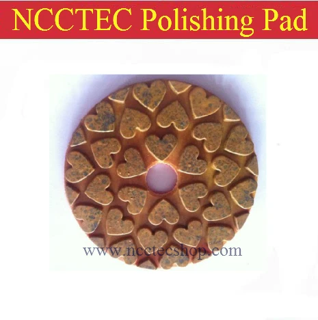 4'' Heart-shaped DIAMOND resin bond WET polishing pads | 100mm soft sharp polishing pads for concrete and stone | grit 200#