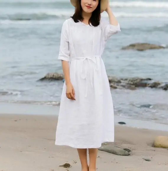 

Hign Low Hem Summer Dresses Women Cotton Dresses