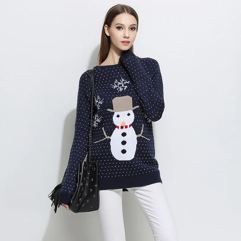 Joy Capita Print Women Sweaters 2017 Knitting Full Sleeve Pullovers Casual Plus Size Sweater | Женская одежда