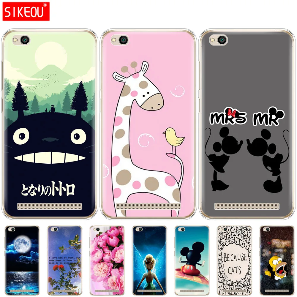 case for xiaomi redmi 5a cover silicon fundas capa cat flower cartoon |