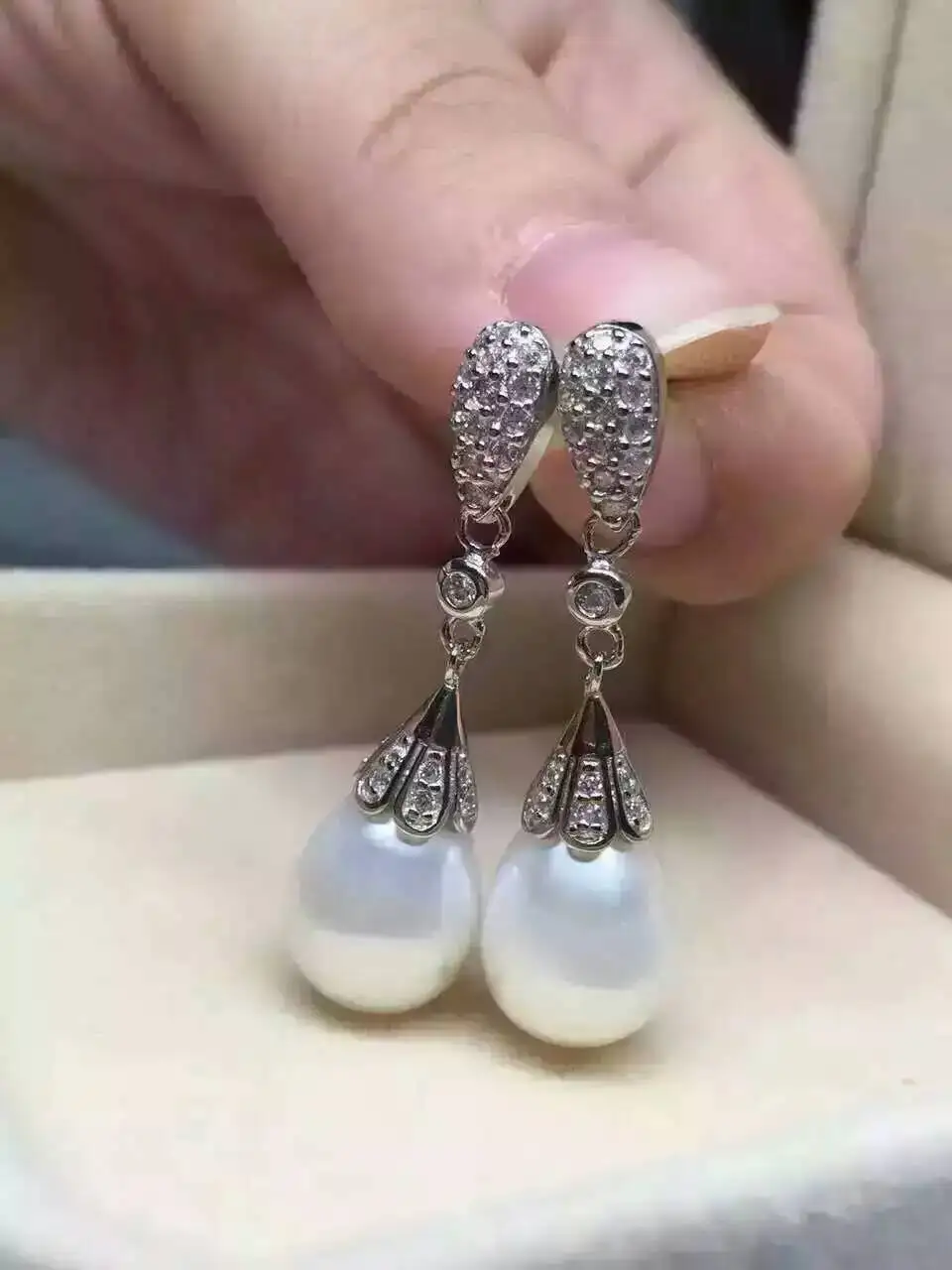 Женские серьги подвески из серебра 925 пробы с жемчугом|925 sterling|drop earringsearrings drops |