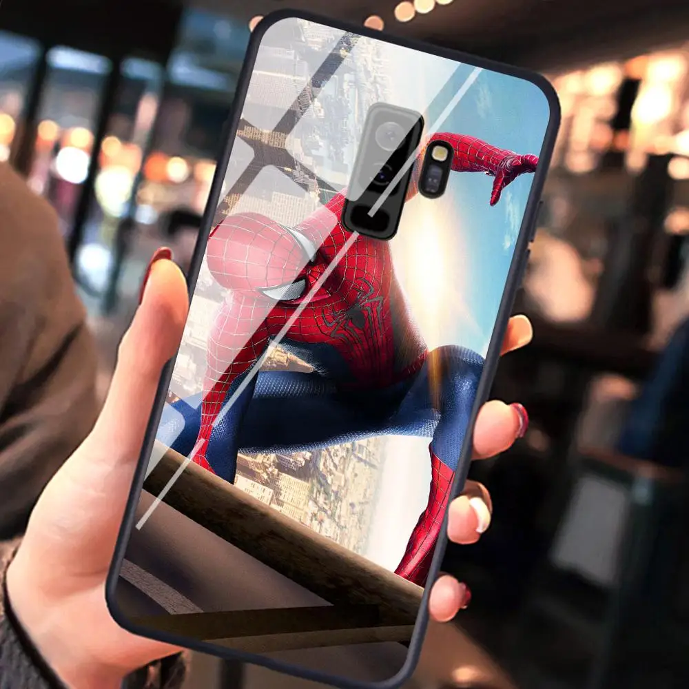 Стеклянный чехол для телефона Marvel для samsung Galaxy S6 S7 S8 Plus Edge, Жесткий Чехол для телефона samsung S8 S9 Plus Note8, задняя крышка