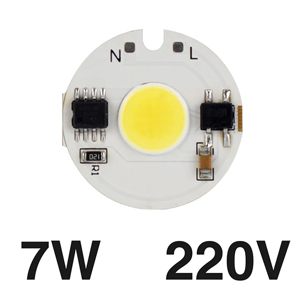 10pcs 7W 220V 10 шт. светодиодный чип COB 12 Вт, 9 Вт, 7 Вт, 5 Вт, 3 Вт, реальная мощность, высокая яркость, 220 В, Смарт IC драйвер, сделай сам, для прожектора, холодный белый, теплый белый - Испускаемый цвет: 10pcs 7W 220V