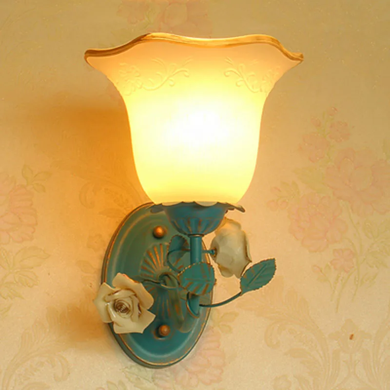 blue 1 head Люстра светодиодные синие люстры для спальни 110-220 В синий детский подвесной цветок светильники бумажные фонарики - Цвет абажура: blue 1 head
