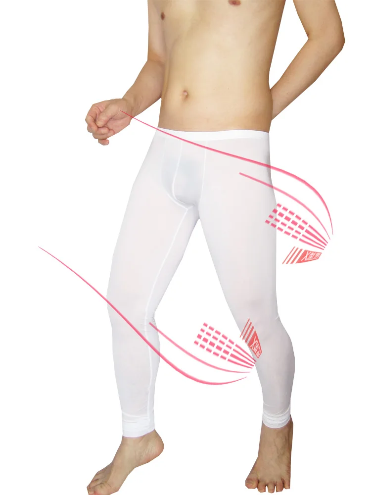 Мужские брюки Прозрачный Мужской косметология Штаны тонкий лед шелковые для сна