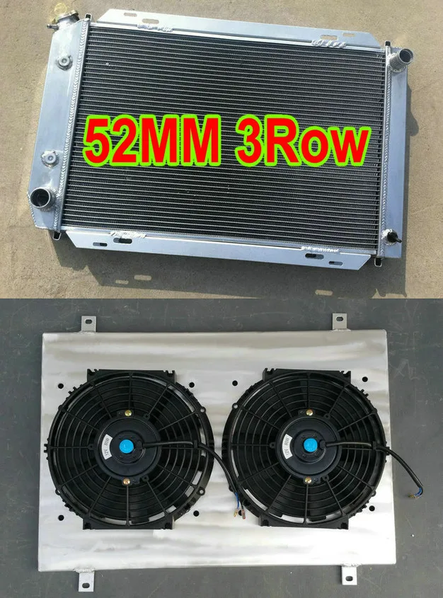 Radiator Shroud Fans Алюминиевый радиатор+ кожух вентилятора для 1979-1993 Ford Mustang Futura/fairmon GT-350/GT/GLX/LX/L/SVT/SVO/Ghia 2,4/3,8/5.0L I6/V6/V8 - Цвет: Radiator Shroud Fans