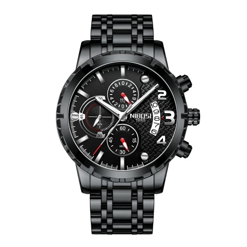 B NIBOSI Reloj Hombre мужские часы лучший бренд класса люкс Хронограф Спортивные часы мужские водонепроницаемые военные часы Relogio Masculino - Цвет: B