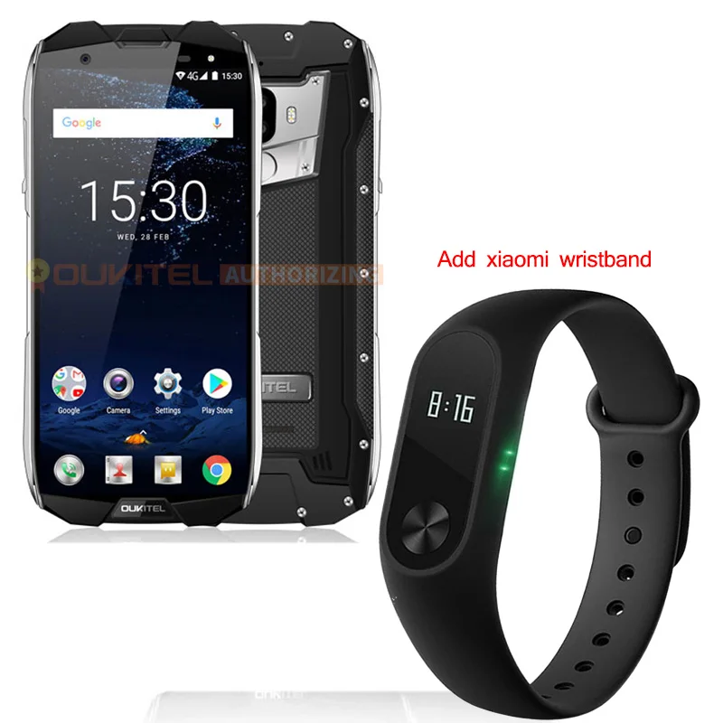 OUKITEL WP5000 5,7 дюймов Восьмиядерный 16 Мп+ 8 Мп IP68 Водонепроницаемый 18:9 4G смартфоны 6 ГБ ОЗУ 64 Гб ПЗУ Helio P25 9V2A мобильные телефоны - Цвет: Black add wristband