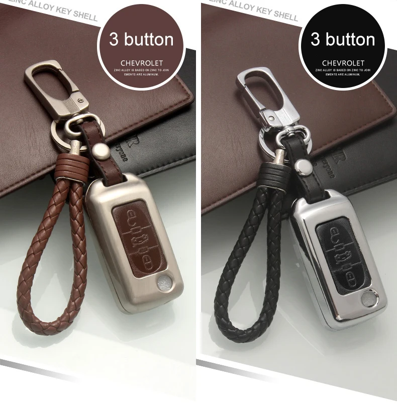 

Zinc alloy+Leather Car Key Cover Fob Remote Cover Case For Peugeot 206 207 208 306 307 308 407 For Citroen C4 C2 C3 C6