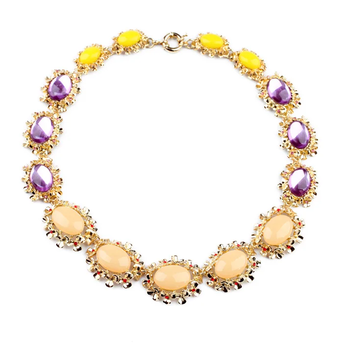 

New Hot Sale Pendant Women Factory Colored Opal Necklace With Purple Stone
