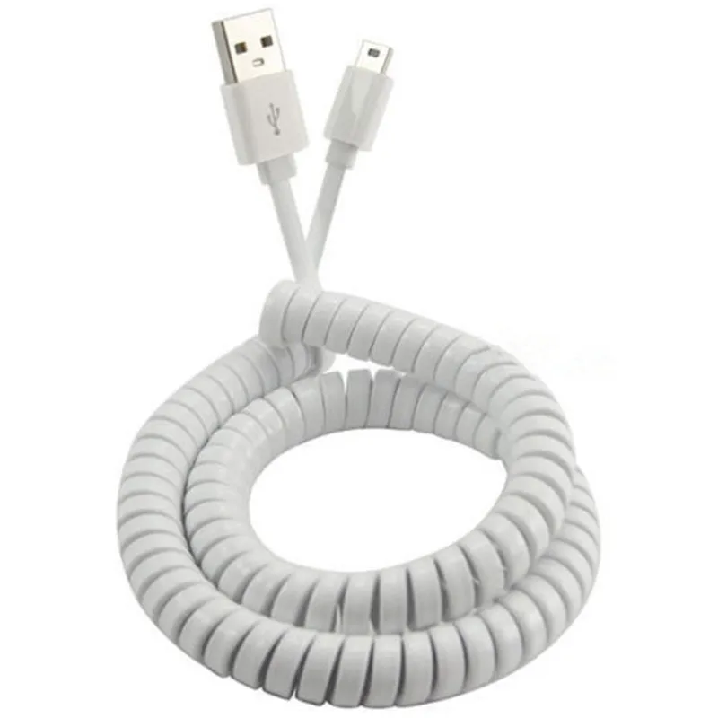 Мини USB кабель в катушке тип А штекер мини 5 контактный разъем спиральный