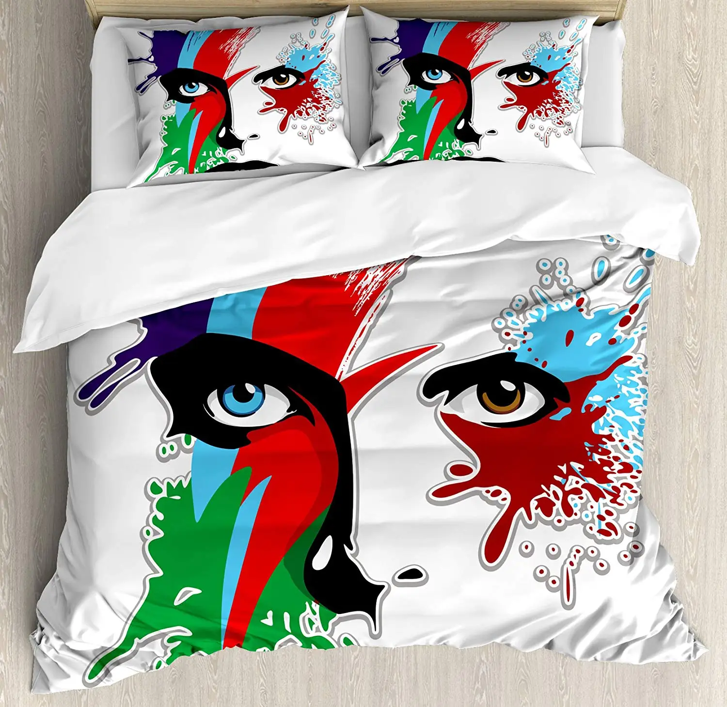 Давид Боуи Декор королева размер пододеяльник глаза Ziggy Stardust Expression вдохновил