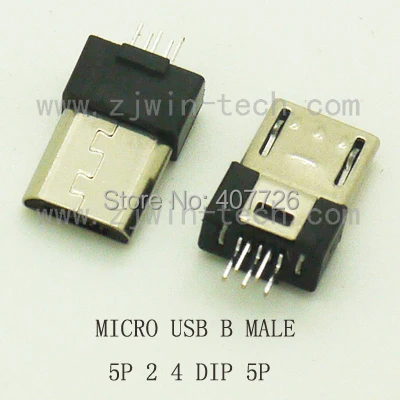 10 шт. разъем Micro USB B типа папа 2 0 для пайки провода 5Pin 4DIP|solder wire connector|connector 5pinconnector |