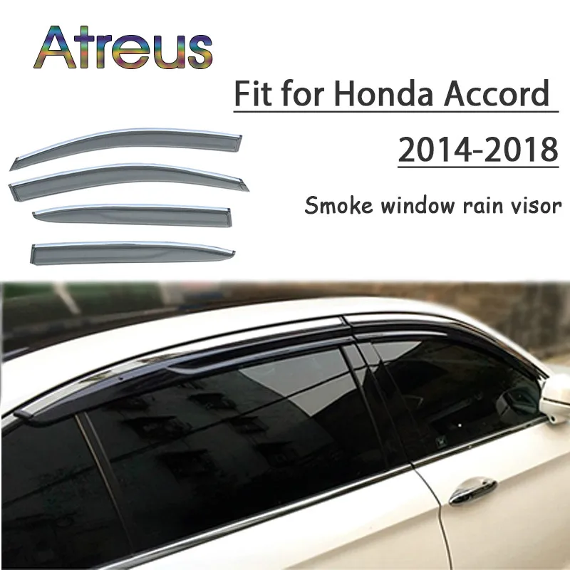 

Atreus 1set ABS For 2018 2017 2016 2015 2014-2008 Honda Accord Accessories Car Vent Sun Deflectors Guard Smoke Window Rain Visor