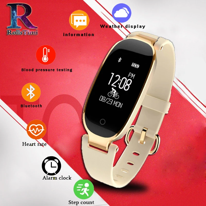 RollsTimi Горячие S3 bluetooth водонепроницаемые часы женские фитнес трекер пульсометр