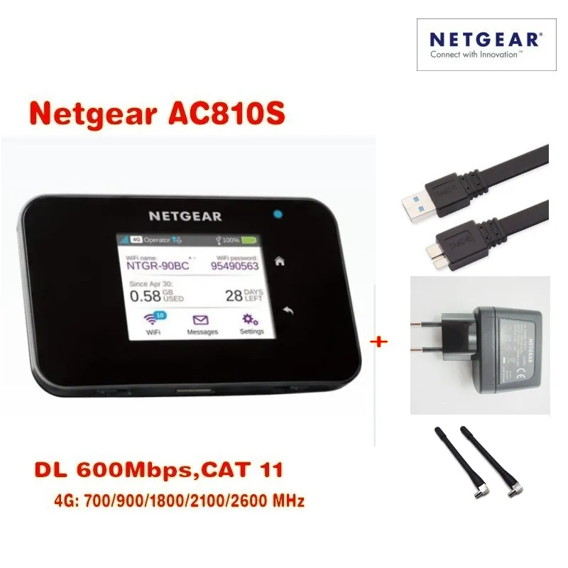 Мобильная точка доступа Netgear Aircard AC810S 4G LTE Cat11 (разблокирована) с бесплатным