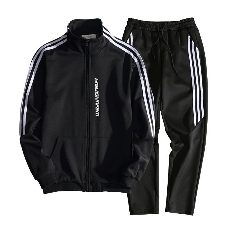 

Классический стиль, с длинными рукавами, в полоску, с круглым вырезом, брюки, модные, мужские, повседневные, MOOWNUC MWC, подходят, комплект из двух...