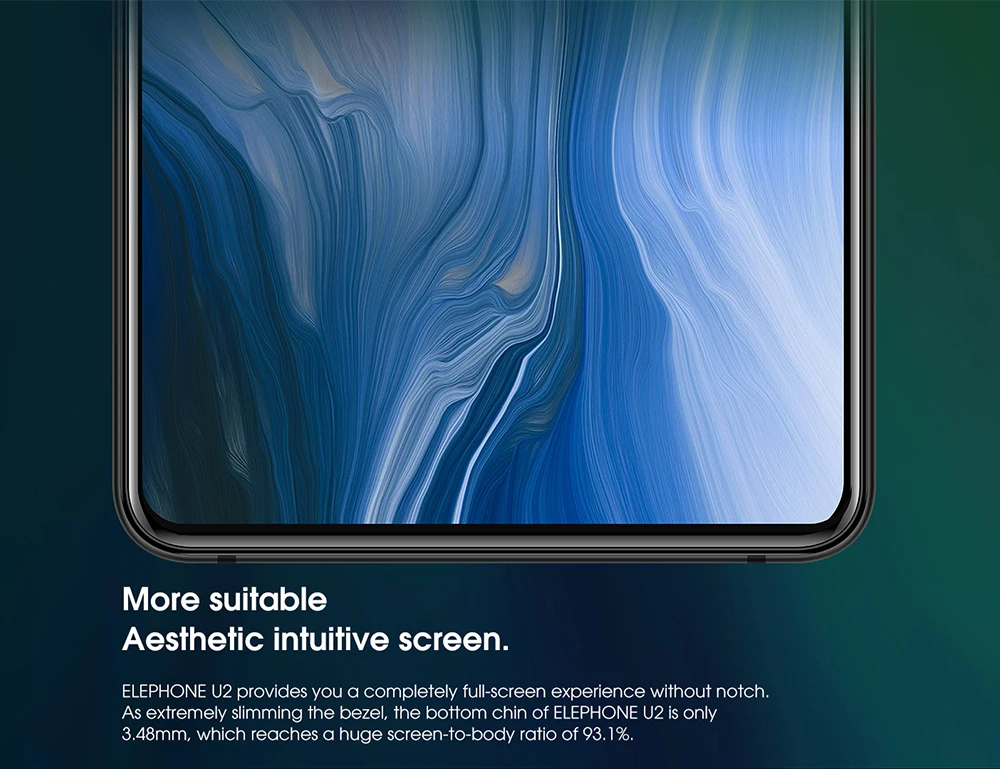 Elephone U2 16MP всплывающая камера 6 ГБ+ 128G мобильный телефон 6,2" FHD+ экран Android 9,0 MT6771T Octa CoreFace ID 4G LTE смартфон