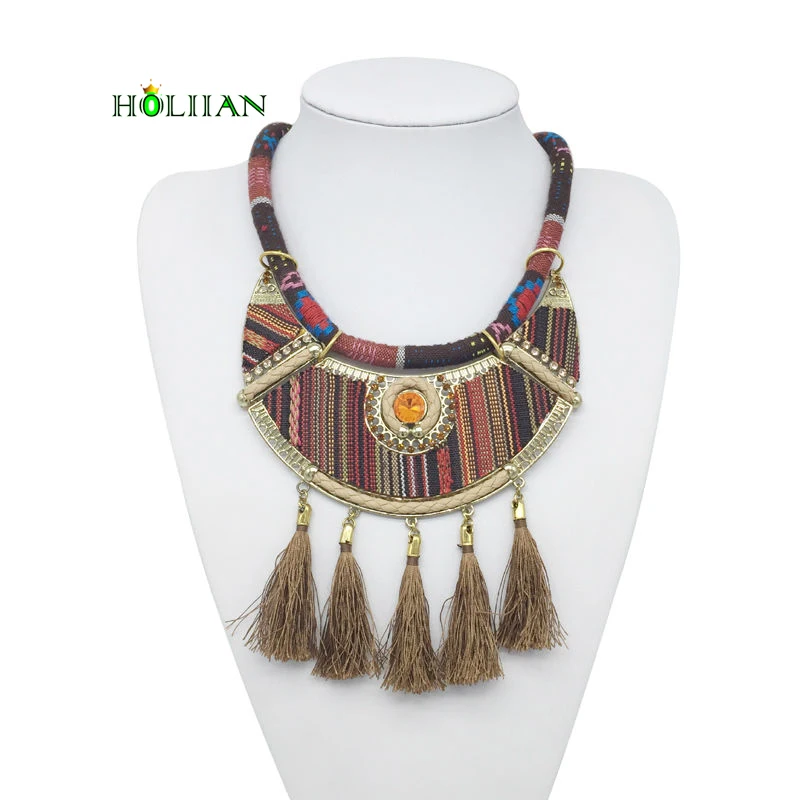 Hot New women bohemian necklace&amppendants camel fringe choker necklace za tribal ethnic boho jewelry mujer vintage tassel bijoux |