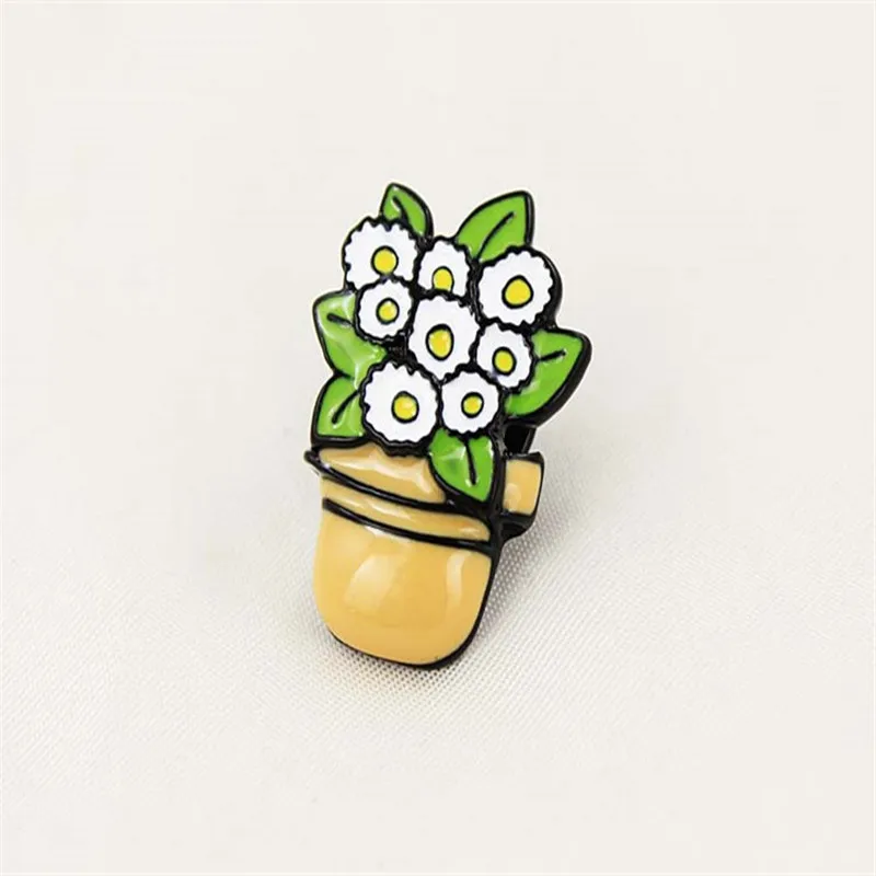 2017 free shipping fashion new ladies jewelry pin Potted badge zinc alloy golden wild girl brooch wholesale sets | Украшения и
