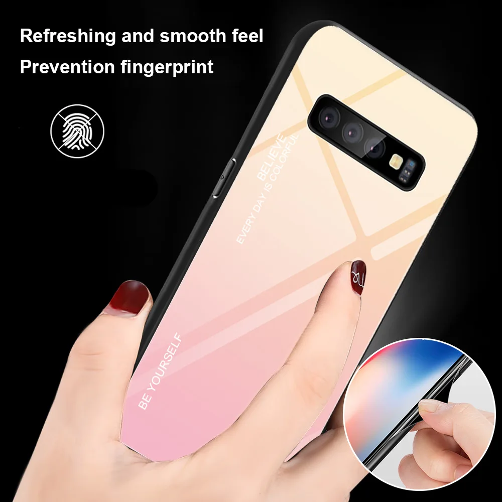 Градиент закаленное стекло для samsung note9 Чехол мобильного телефона Обложка A50 galaxyS9