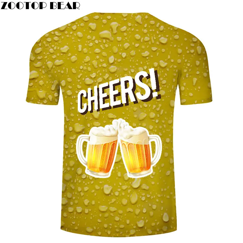 Drink Beer Cheers 3D футболки футболка для путешествий Мужская летние Забавные с