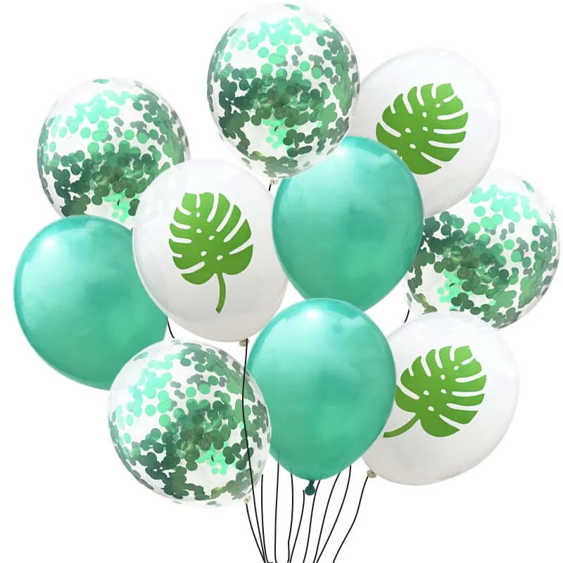 Hawaiian Baloon 10 шт зеленый шары джунгли Вечерние Декорации шарики джунгли день рождения металлик шары джунгли шары тематические элементы джунгли вечерние Globos - Цвет: Hawaiian Baloon