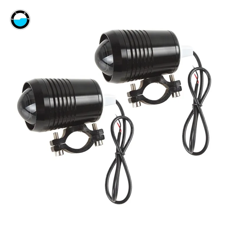 2PCS black external Мотоциклетный головной светильник U2 лазерный пистолет пушка Электрический мотокроссный Точечный светильник подключаемый Тип Универсальный мотоциклетный противотуманный светильник - Цвет: 2PCS black external