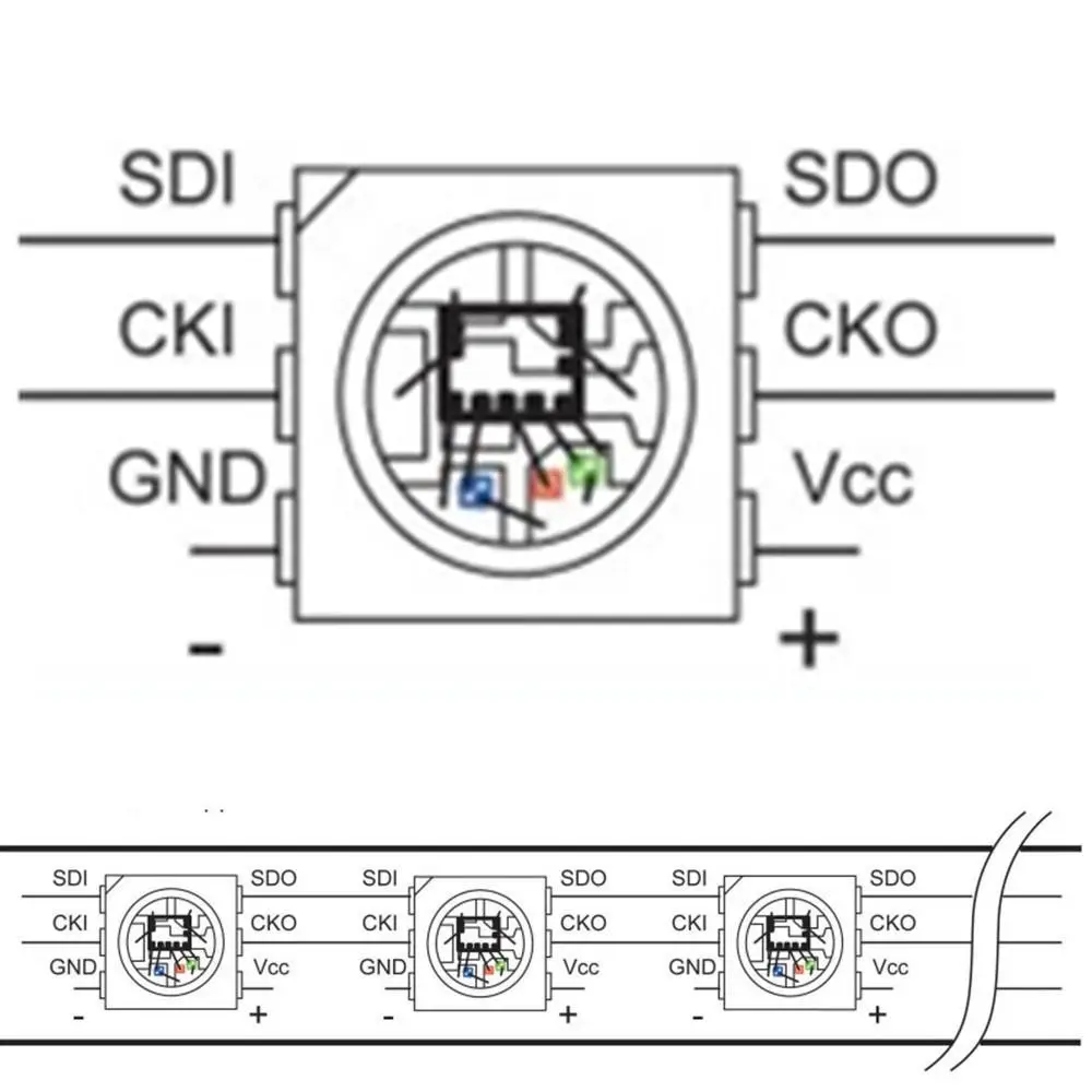100 шт. встроенный СВЕТОДИОДНЫЙ Модуль SMD5050 5 в пост. Тока|individually addressable|led