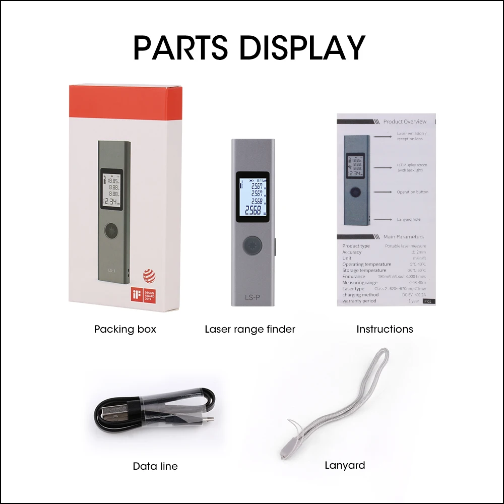 Фотодальномер лазерный с ЖК дисплеем 40 м|Лазерные дальномеры| |