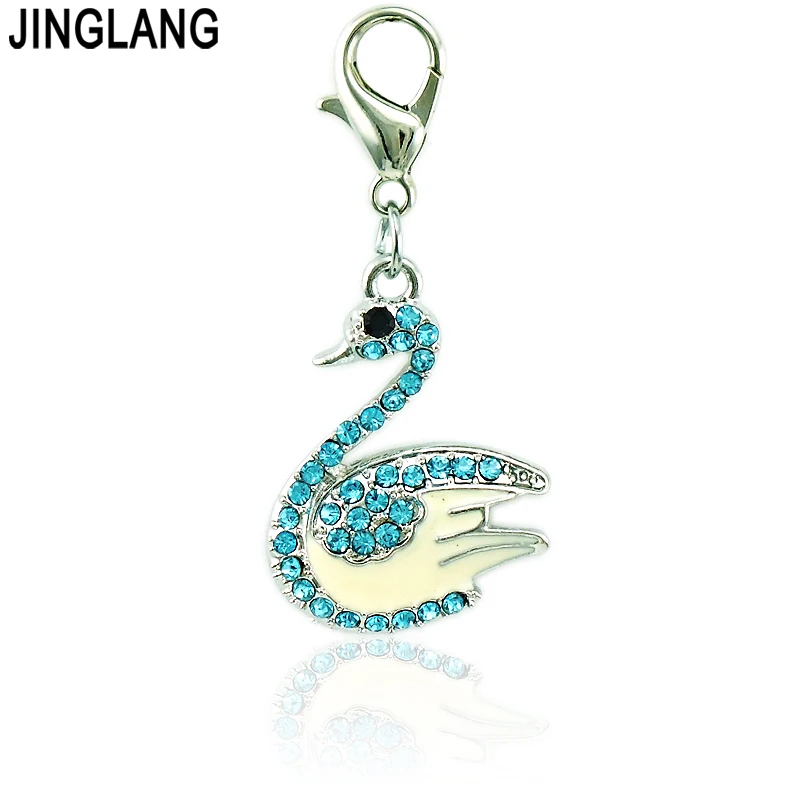 JINGLANG Мода животное Омар застежка Подвески Подвеска со стразами в виде лебедя DIY