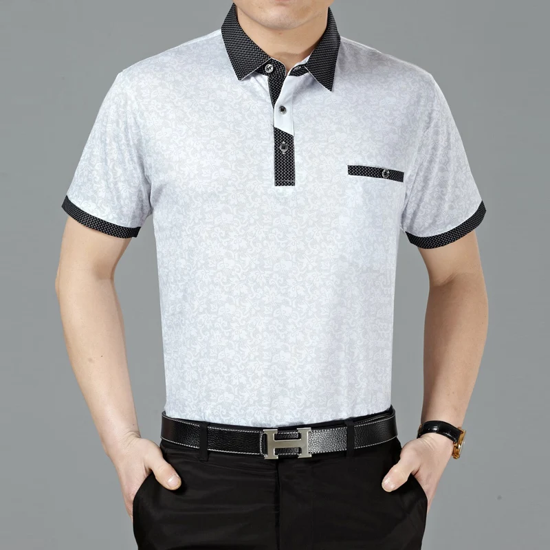 Мужская дешевая одежда-поло с коротким рукавом Новейшая модная полосатая