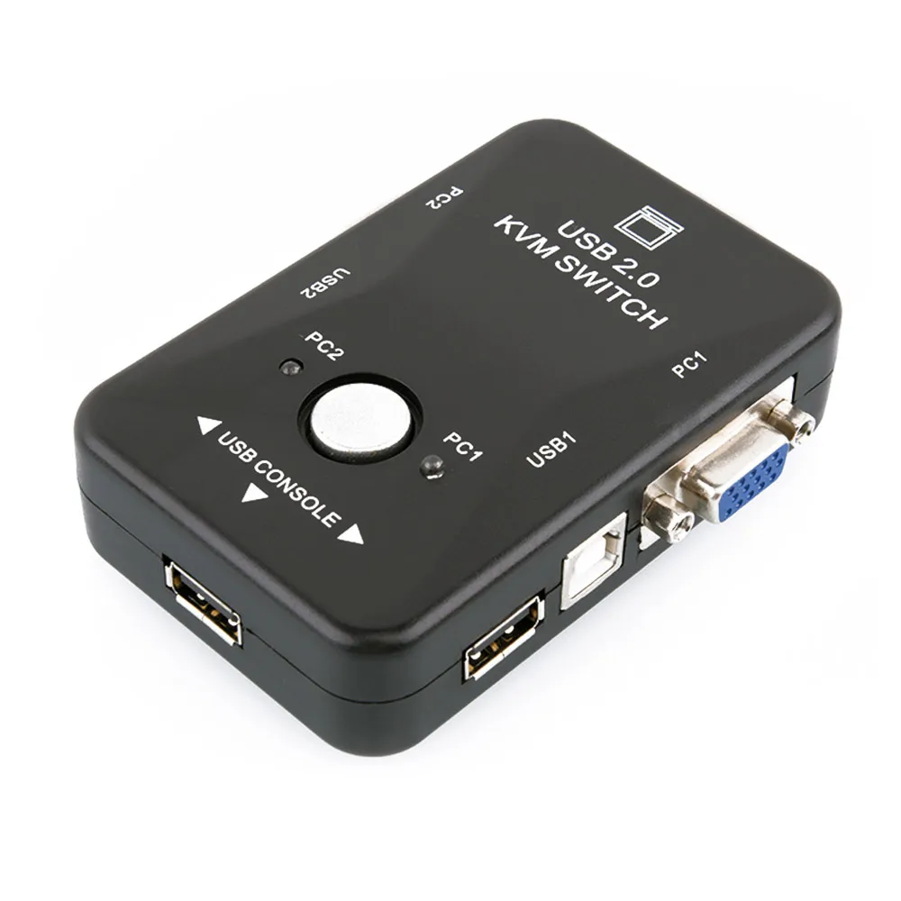 

2 Port VGA to VGA 2X1 250Mhz Distributor 2 in 1 Out Adapter USB 2.0 KVM Support Widescreen LCD Monitors MT-VIKI 2504AS