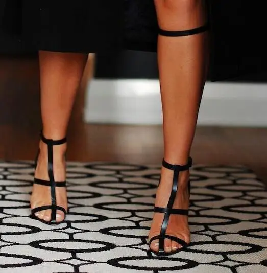 Сандалии гладиаторы на Высоком толстом каблуке босоножки с ремешком щиколотке