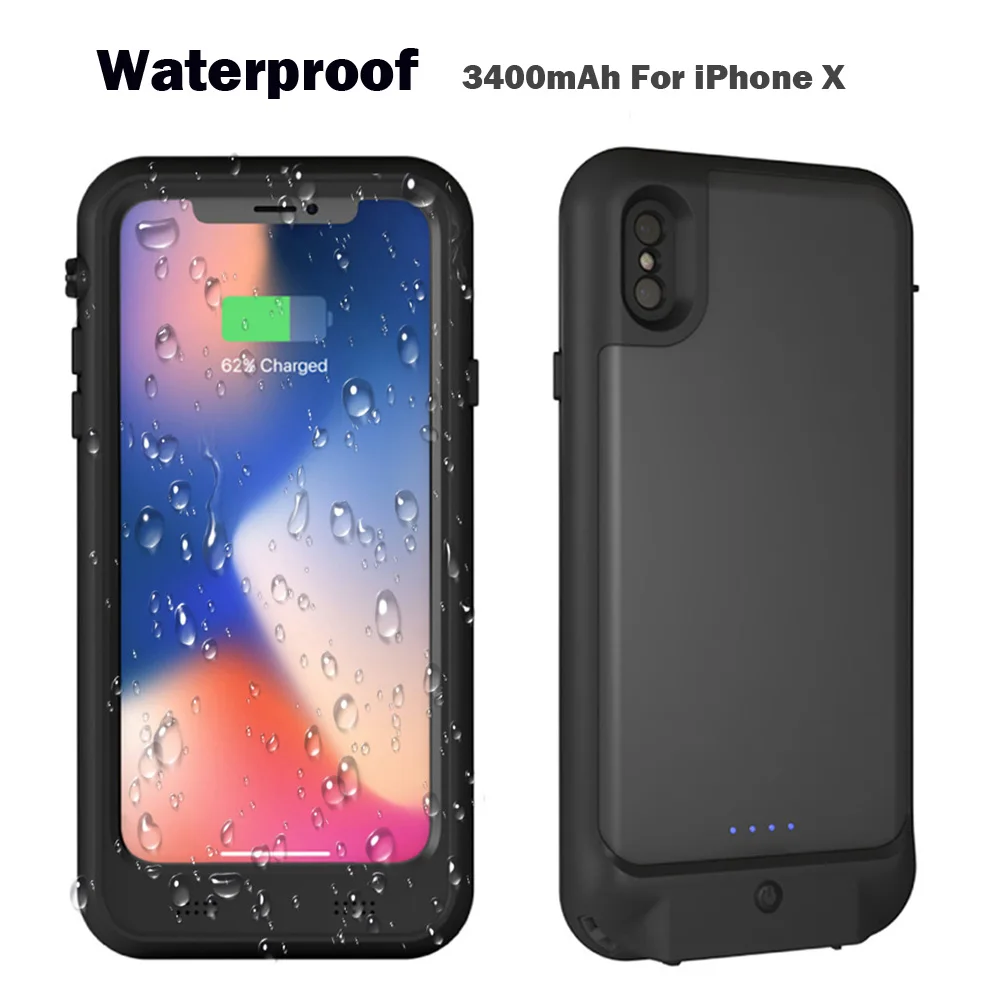 Новейший полный 3400mAh Водонепроницаемый защитный экран перезаряжаемый чехол для