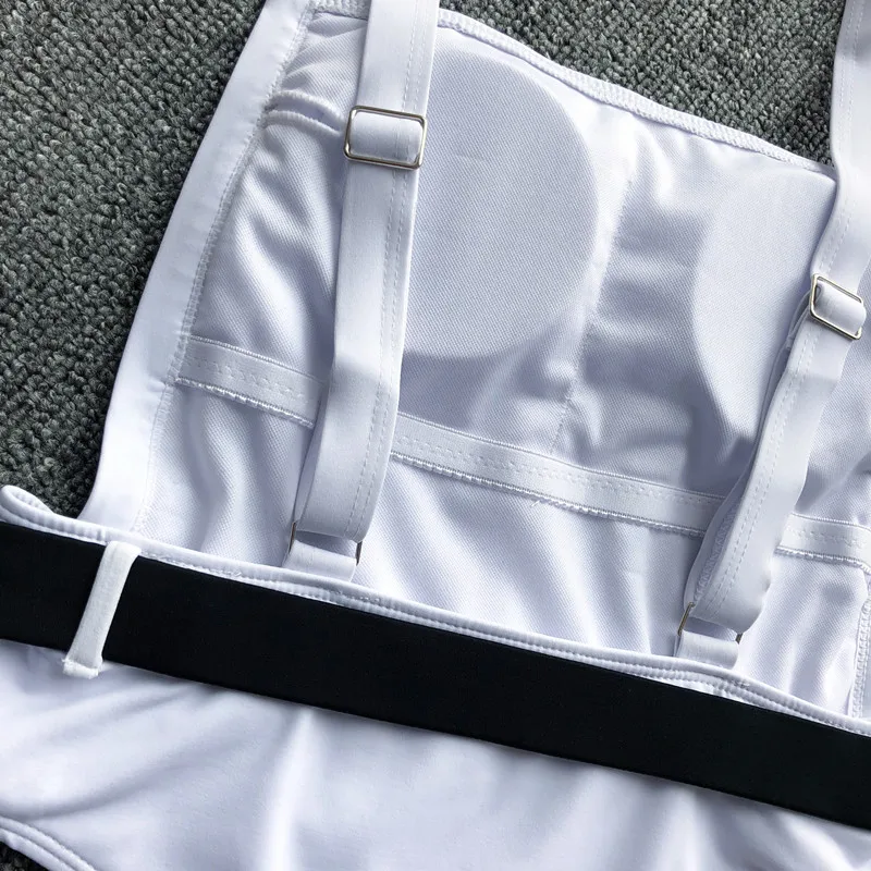 2019 сексуальный купальник женский сплошной на завязках цельный пуш ап бандаж