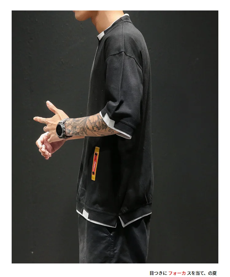 Уличная футболка в стиле хип-хоп с круглым вырезом, модные брендовые свободные однотонные хлопковые футболки, мужские летние футболки с короткими рукавами больших размеров