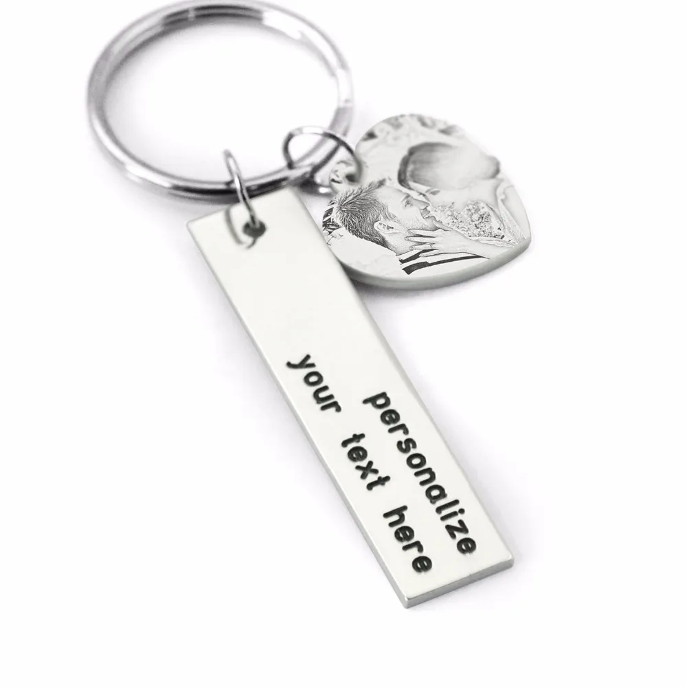 

Personalized Photo Keychain,Engraved Any Photo&Text Key Chain,Custom Picture Keychain,Valentines Gift,Gift for Boyfriend Husband