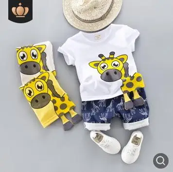Детская одежда Новинка лета 2019 костюмы для маленьких мальчиков и девочек