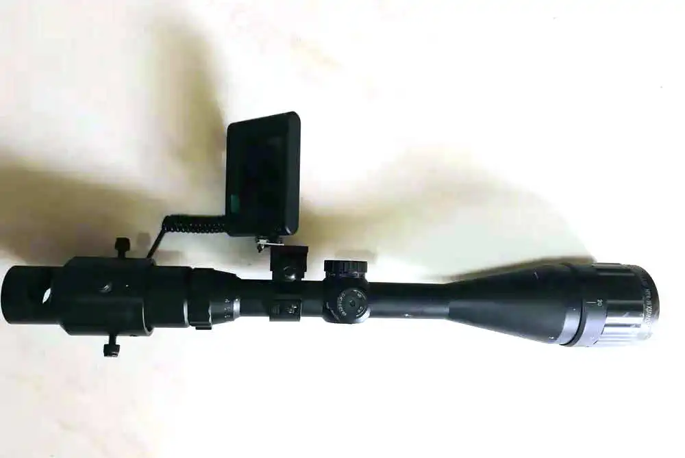 Ночного видения riflscope монитор DIY 2," Вращающийся ЖК-экран камера крепление кольца ИК лазерный фонарик Охотничий Тактический прицел
