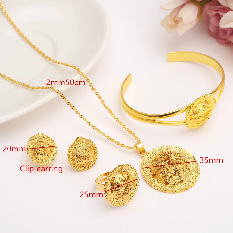 Bangrui 24k новый золотой цвет невесты свадьба большой кулон ожерелье браслет серьги