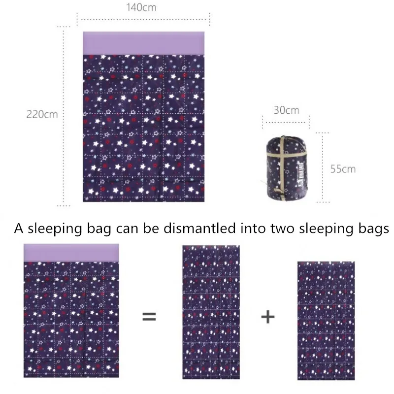 detachable double person sleeping bag indoor outdoor camping Adult ultralight couple travel use 3200g | Спорт и развлечения