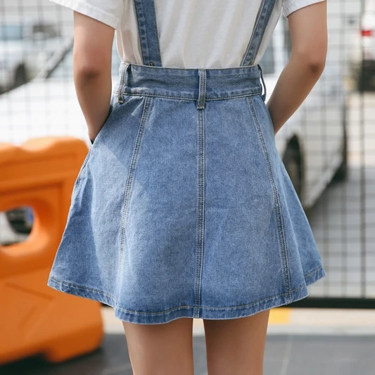 Юбки женские летние 2020 корейская мода Харадзюку Джинсовая юбка Съемная застежка