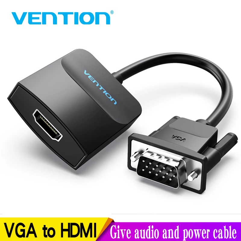 Mukavele VGA HDMI adaptörü ile ses desteği 1080P PC Laptop için HDTV projektör Video ses dönüştürücü vga hdmi dönüştürücü 1m