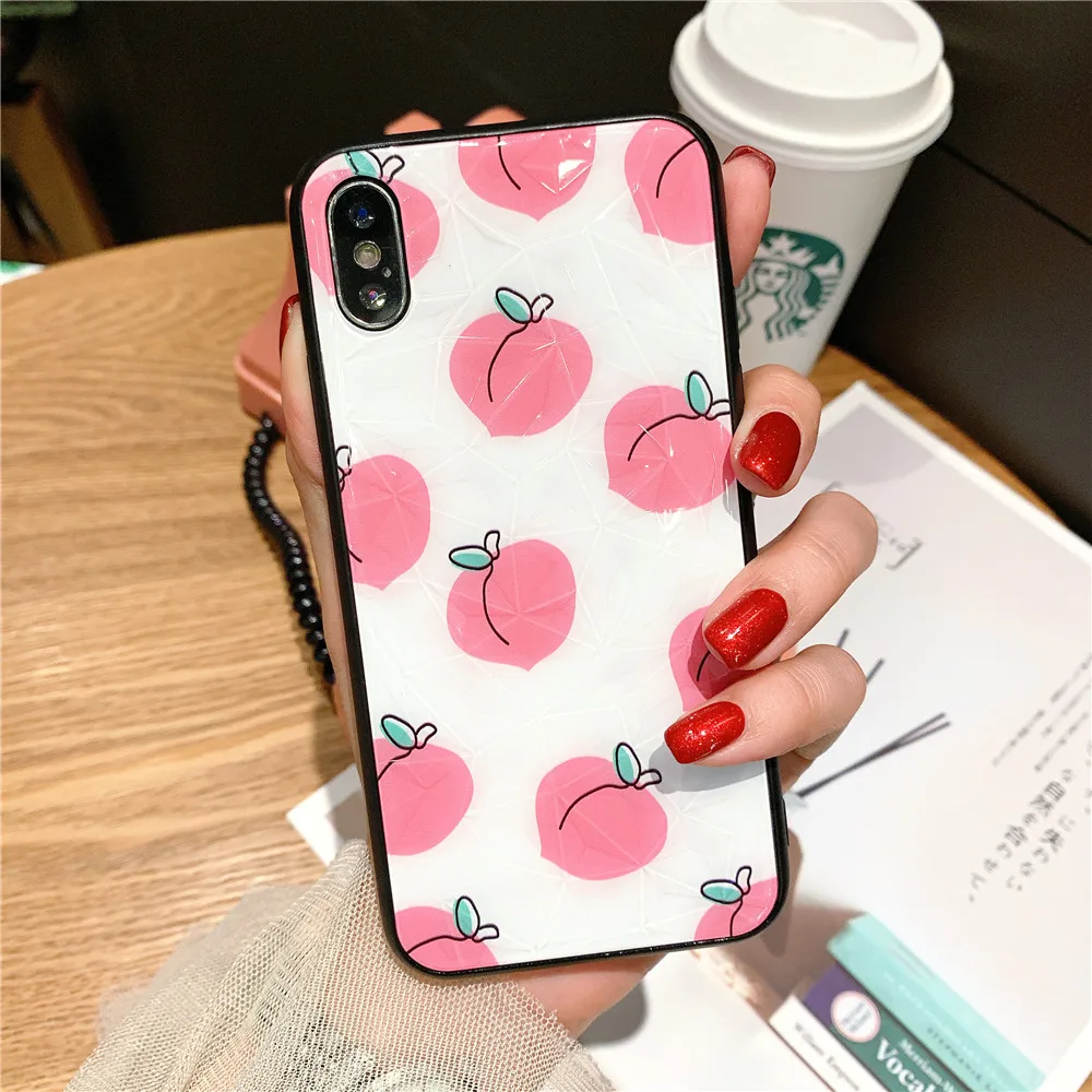 Роскошные геометрические алмаз текстуры чехол для телефона Iphone 7 8 Plus 6 S розовый