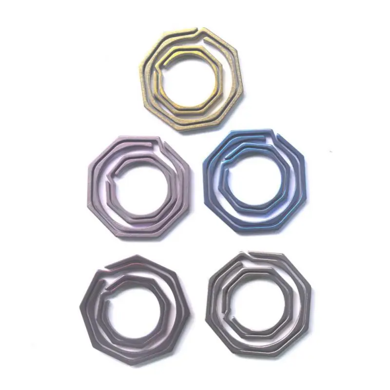 Титановый восьмиугольный брелок TC4 Ti карманный крючок для ключей набор