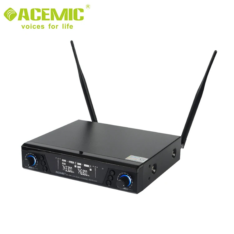 Беспроводная микрофонная система acic EX 200 UHF Pro Dual 150M 2 канала для сцены караоке