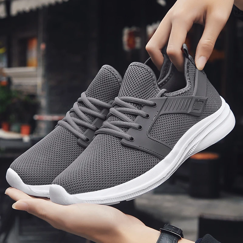 Hemmyi Mens Shoes Casual Breathable Mesh Light Outdoor Sneakers Spring/Autumn Male Footwear Lace-Up Zapatos De Hombre | Обувь